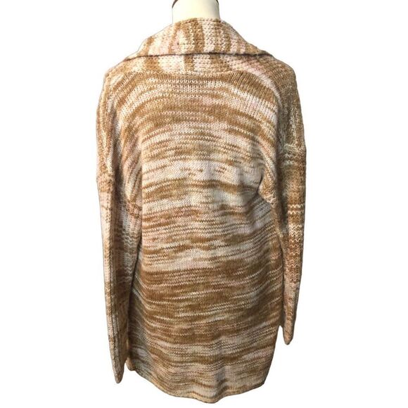 Ann Taylor Loft long line Open Cardigan Marbled Camel and white size xs - Picture 4 of 9